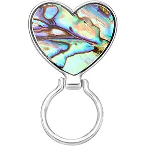 Abalone Shell Pattern Heart-shaped Magnetic Eyeglass Holder,Sunglass Hanger,Magnetic Brooch Pin