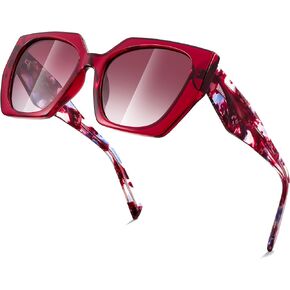 FEISEDY Trendy Polarized Sunglasses, Oversized Irregular TR Frame for Women Men, Retro Shades UV400 B0016