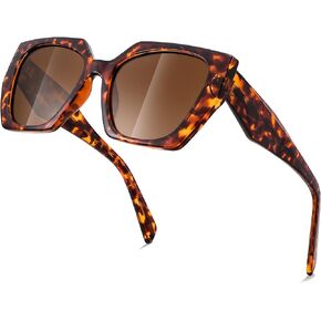 FEISEDY Trendy Polarized Sunglasses, Oversized Irregular TR Frame for Women Men, Retro Shades UV400 B0016