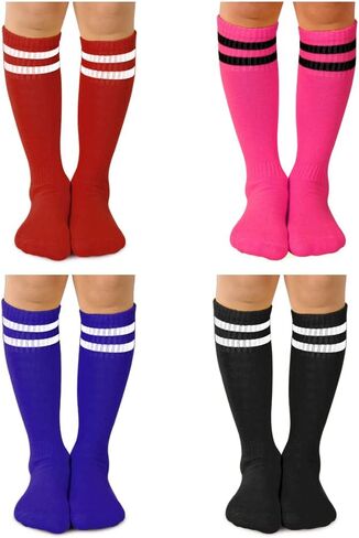 Kids Soccer Socks, 2 Pairs Long Football Socks Knee High Athletic Socks for 7-12 Youth Boys & Girls in Kuwait