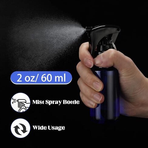 Roshtia 20 Pcs Small Spray Bottle with Keychain 2 oz Plastic Mini Spray Bottles Refillable 60ml Travel Size Spray Bottle with 1 Sheet Sticker Empty Hand Sanitizer Containers for Face Wash, 5 Colors in Saudi Arabia