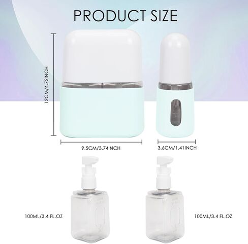 زجاجات السفر لمستلزمات الزينة - زجاجات شامبو وبلسم للسفر لمستلزمات الزينة، حاويات سفر لزجاجات أدوات الزينة 2 في 1، حامل سائل لمضخة أدوات الزينة بحجم مناسب للسفر - أزرق in Kuwait