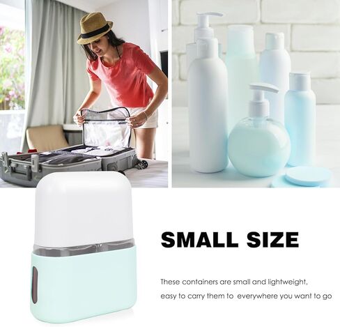 زجاجات السفر لمستلزمات الزينة - زجاجات شامبو وبلسم للسفر لمستلزمات الزينة، حاويات سفر لزجاجات أدوات الزينة 2 في 1، حامل سائل لمضخة أدوات الزينة بحجم مناسب للسفر - أزرق in Kuwait