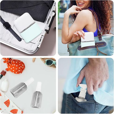 زجاجات السفر لمستلزمات الزينة - زجاجات شامبو وبلسم للسفر لمستلزمات الزينة، حاويات سفر لزجاجات أدوات الزينة 2 في 1، حامل سائل لمضخة أدوات الزينة بحجم مناسب للسفر - أزرق in Kuwait