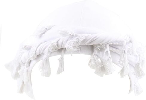 ELIHAIR Halo Turban for Men and Women Vintage Elastic Twisted Durags Satin Lined Head Wraps White in Kuwait