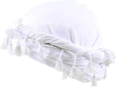 ELIHAIR Halo Turban for Men and Women Vintage Elastic Twisted Durags Satin Lined Head Wraps White in Kuwait