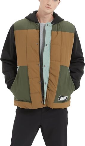 MADHERO Mens Hybird Jacket Patchwork Lightweight Hooded Insulated Sweatshirt Zip Up in Kuwait