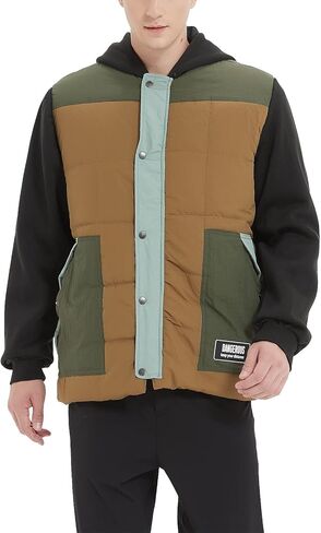 MADHERO Mens Hybird Jacket Patchwork Lightweight Hooded Insulated Sweatshirt Zip Up in Kuwait