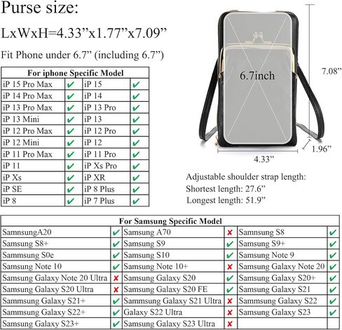 Women Small Crossbody Phone Purse Cell Phone Bag Wallet with Credit Card Slots in Kuwait