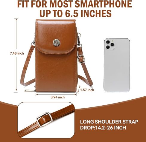 حقائب JJUQ صغيرة تمر بالجسم للنساء حقيبة كتف صغيرة للهاتف الخلوي ومحفظة مع فتحات لبطاقة الائتمان وحزام قابل للتعديل in Kuwait