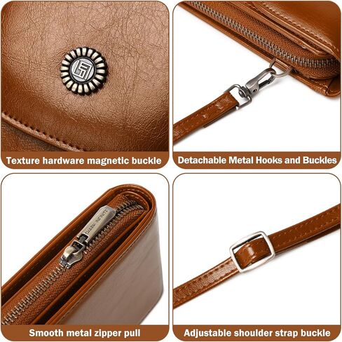 حقائب JJUQ صغيرة تمر بالجسم للنساء حقيبة كتف صغيرة للهاتف الخلوي ومحفظة مع فتحات لبطاقة الائتمان وحزام قابل للتعديل in Kuwait