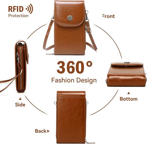 حقائب JJUQ صغيرة تمر بالجسم للنساء حقيبة كتف صغيرة للهاتف الخلوي ومحفظة مع فتحات لبطاقة الائتمان وحزام قابل للتعديل in Kuwait