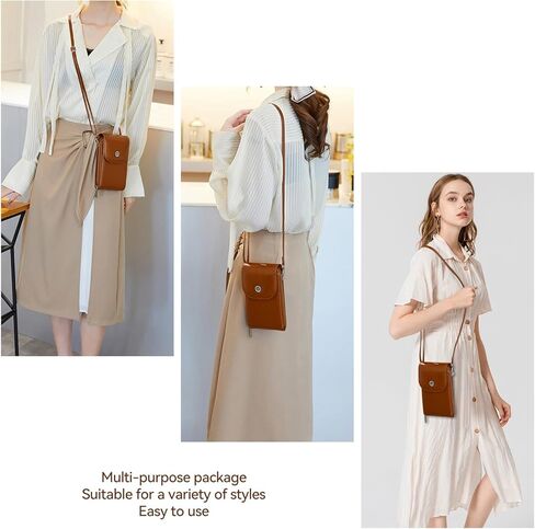 حقائب JJUQ صغيرة تمر بالجسم للنساء حقيبة كتف صغيرة للهاتف الخلوي ومحفظة مع فتحات لبطاقة الائتمان وحزام قابل للتعديل in Kuwait