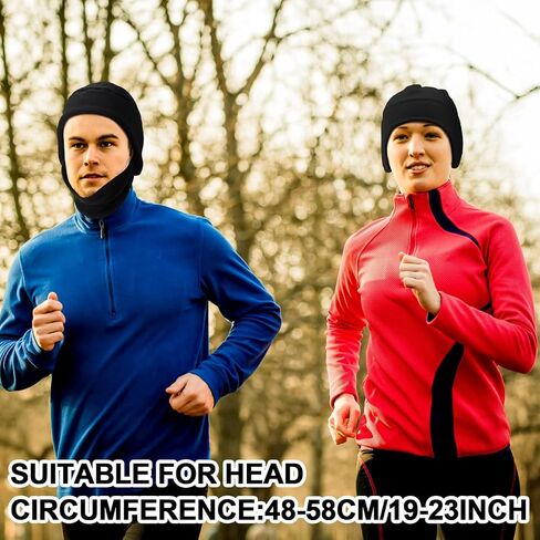 قبعة 2 في 1، 2 قطعة من الصوف الملون عالي الوضوح 2 في 1 قبعة صغيرة مع قناع للرجال والنساء للتزلج في الهواء الطلق، مقاس واحد (برتقالي فلورسن)، برتقالي فلورسنت، مقاس واحد in Kuwait