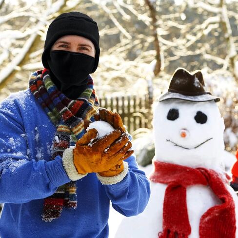 قبعة 2 في 1، 2 قطعة من الصوف الملون عالي الوضوح 2 في 1 قبعة صغيرة مع قناع للرجال والنساء للتزلج في الهواء الطلق، مقاس واحد (برتقالي فلورسن)، برتقالي فلورسنت، مقاس واحد in Kuwait