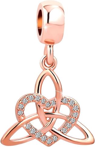 سحر عقدة الحب على شكل قلب سلتيك من الذهب الوردي متوافق مع أساور Pandora Charms in Saudi Arabia