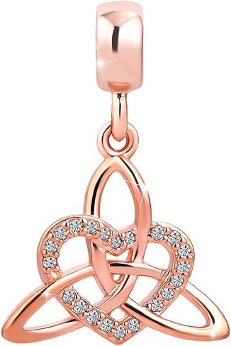 سحر عقدة الحب على شكل قلب سلتيك من الذهب الوردي متوافق مع أساور Pandora Charms in Saudi Arabia