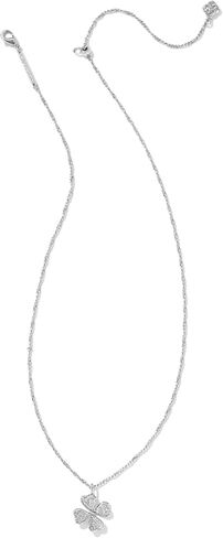 Kendra Scott Womens Clover Crystal Short Pendant Necklace Silver White Crystal One size in Saudi Arabia