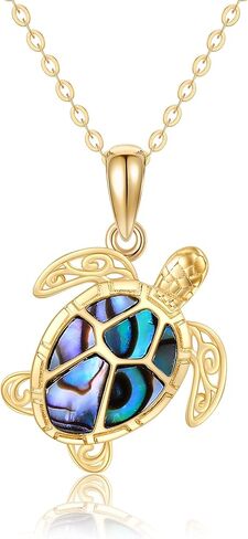 قلادة اليعسوب من الذهب عيار 14 قيراط/ قلادة سلحفاة بتصميم حيوان لطيف، هدايا مجوهرات للنساء والفتيات in Kuwait