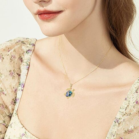 قلادة اليعسوب من الذهب عيار 14 قيراط/ قلادة سلحفاة بتصميم حيوان لطيف، هدايا مجوهرات للنساء والفتيات in Kuwait