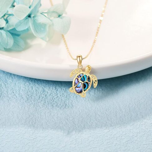 قلادة اليعسوب من الذهب عيار 14 قيراط/ قلادة سلحفاة بتصميم حيوان لطيف، هدايا مجوهرات للنساء والفتيات in Kuwait