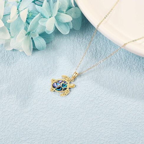 قلادة اليعسوب من الذهب عيار 14 قيراط/ قلادة سلحفاة بتصميم حيوان لطيف، هدايا مجوهرات للنساء والفتيات in Kuwait