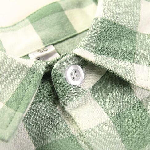 Phorecys Little Big Boys Button Down Short Sleeve Shirts Kids Buffalo Plaid Shirt with Pocket School Uniform Dress Shirt in Saudi Arabia