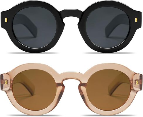 VANLINKER Vintage Round Polarized Sunglasses for Women Men Trendy Shades Retro Circle Sun Glasses VL9743 in Saudi Arabia