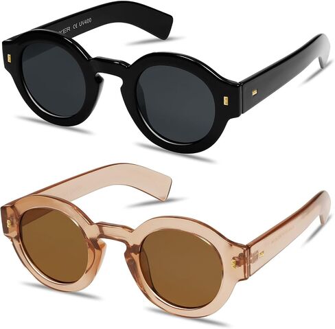 VANLINKER Vintage Round Polarized Sunglasses for Women Men Trendy Shades Retro Circle Sun Glasses VL9743 in Saudi Arabia