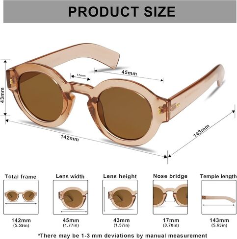 VANLINKER Vintage Round Polarized Sunglasses for Women Men Trendy Shades Retro Circle Sun Glasses VL9743 in Saudi Arabia