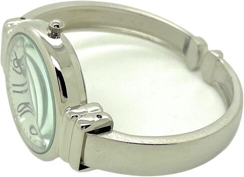 ساعة Wincci للسيدات الكلاسيكية ذات الهيكل الدائري المعدني وسوار كوارتز تناظري أنيق بمينا أبيض مع أرقام سوداء سهلة القراءة وساعة سوداء وعقارب ثانية in Kuwait