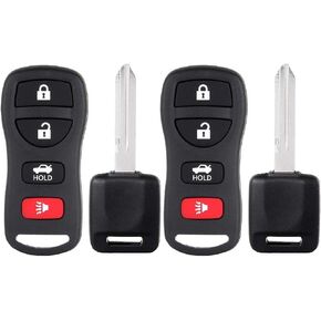 ANGLEWIDE 2X Car Key Fob Keyless Entry Remote for Nissan Altima Armada Maxima Quest Sentra for Infiniti EX35 FX35 FX45 G35 I35 Q45 QX56 350Z (FCC HAT104U NI04T) Black