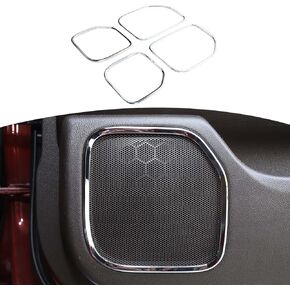 RT-TCZ for Silverado Chrome Door Speaker Frame Trim Cover for Chevy Silverado GMC Sierra 2014 2015 2016 2017 2018 Chrome Interior Accessories 4pcs