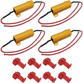 LivTee 4Pcs 50W 6ohm Load Resistors - Fix LED Bulb Fast Hyper Flash Turn Signal Blink Error Code