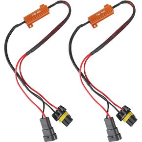 2pcs HB4 Load Resistors Adapter Load Resistor Kits Relay Harness Adapter Load Resistor for Fog Lights Flashing Error Code Anti Hyper Flash (HB4 9006 50W)