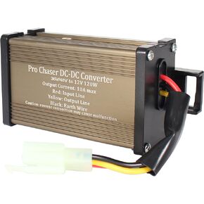 Pro Chaser DC-DC Golf Carts RVs 48V 36V Volt Voltage to 12V Step Down Voltage Reducer Regulator for Headlights Taillights Solar Panels Radios (30A 360W)