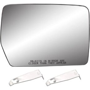 Driver Left Side Heated Mirror Glass Compatible with 2004-2014 Ford F150 - Exterior Side Rearview Convex Mirror w/backing Holder - Replace# 4L3Z-17K707-DB