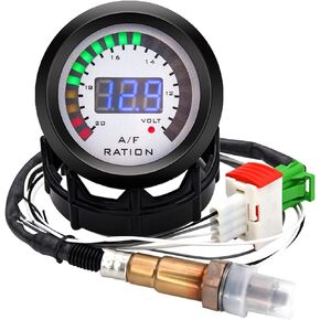 ARTILAURA 2-1/16" 52mm LED Digital Air/Fuel Ratio Gauge Racing with Narrowband O2 Oxygen Sensor for 12V Car