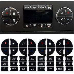 AC Dash Button Repair Decal Stickers, Repair for Ruined Faded A/C Control Buttons Car Fixing Decal Replacement Compatible with Chevy, 07-14 GM Vehicles - Car Truck SUV Accessories