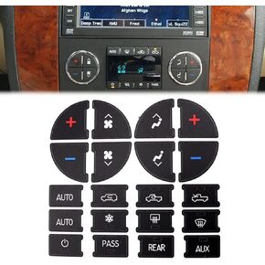 AC Dash Button Repair Kit Sticker for Fixing Ruined Faded AC Control and Radio Dash Buttons Compatible with GMC Compatible with Chevrolet