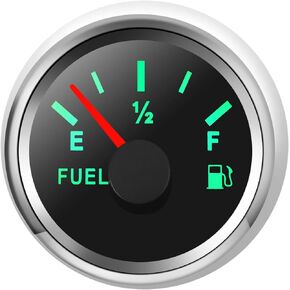 Rupse Fuel Gauge for Boat,Fuel Level Gauge 2" 52mm 8 Color Backlight 5 Signals Adjustable 0-190ohm,0-180ohm,10-180ohm,240-33ohm,240-30ohm，Fuel Gauge Kit for Car RV Truck Vehicle Motorcycle