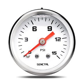 0-100 Psi Fuel Pressure Gauge, 1-1/2" Black Dial, 1/8" NPT Back Mount, Glycerin Liquid Filled, Stainless Steel Case, Inline Low Pressure Gauge, for Water Oil Pressure Test