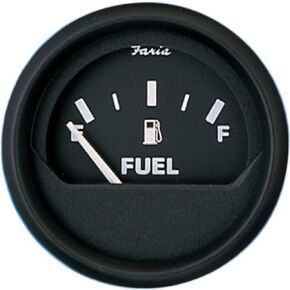 Faria Beede Faria 12801 Euro Fuel Level Gauge (E-1/2-F) - 2", Black