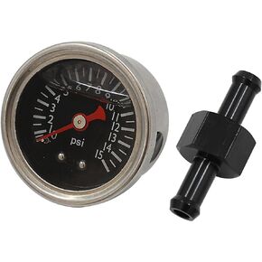 Manual Adjustable 1-5 PSI Fuel Pressure Regulator Carburetor Carb Fuel Pump Kit with 0-15 PSI Pressure Gauge and Fuel Block