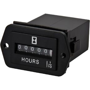 Jayron JR-HM002 DC 6-80V Snap in Mechanical Hour Meter for DC Powered Equipment Such as Fork Lifts,Golf Carts,Generator,ATV,Lawn Mower,Floor Care Equipment,and Any Other Battery Powered Equipment
