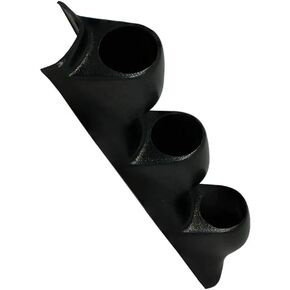 GlowShift Universal Black Triple Pillar Gauge Pod - Fits Any Make/Model - ABS Plastic - Mounts (3) 2-1/16" (52mm) Gauges to Vehicle's A-Pillar