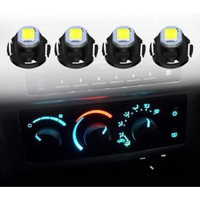 XFLHEHD 4PCS White T4.7 AC Climate Heater Control LED Light Bulbs Kit Replacement for 2003 2004 2005 2006 2007 2008 Dodge Ram 1500 2500 3500