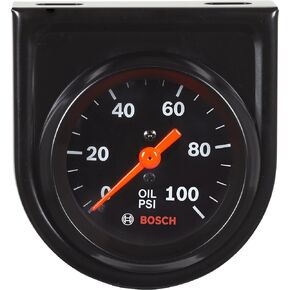 Actron Bosch SP0F000052 Style Line 2" Mechanical Oil Pressure Gauge (Black Dial Face, Black Bezel)