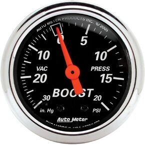 AUTO METER 1471 Designer Black Mechanical Boost/Vacuum Gauge Regular, 2.3125 in.