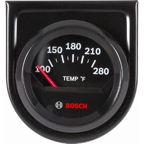 Actron Bosch SP0F000049 Style Line 2" Electrical Water/Oil Temperature Gauge (Black Dial Face, Black Bezel)